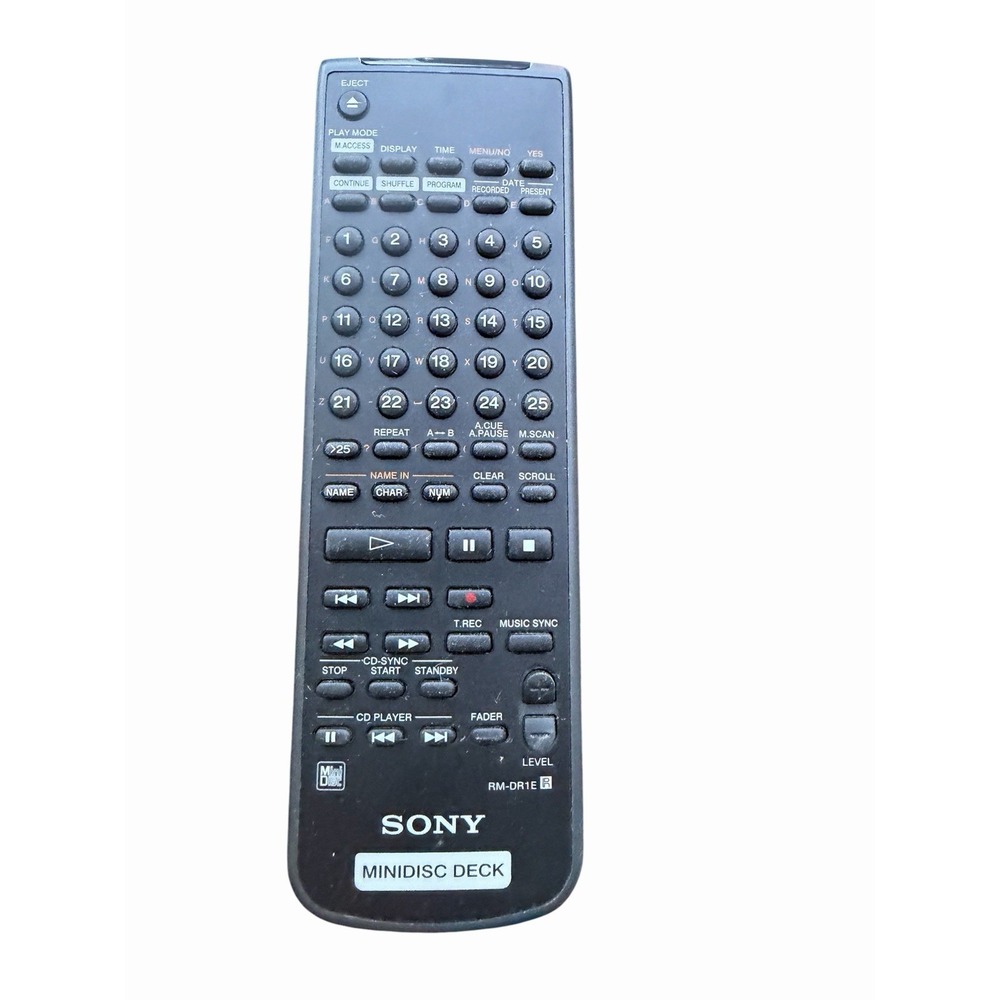 Sony Minidisc Deck Mini Disc Remote Control RM-DR1E